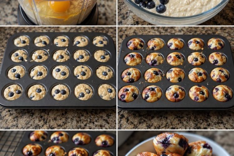 Blueberry Cottage Cheese Pancake Bites