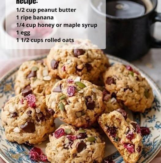 Healthy Peanut Butter Banana Oat Cookies
