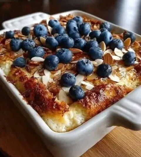3 Ingredient Sugar Free Blueberry Yogurt Bake